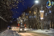 Новогоднее оформление и украшение города в Санкт-Петербурге зданий Айра